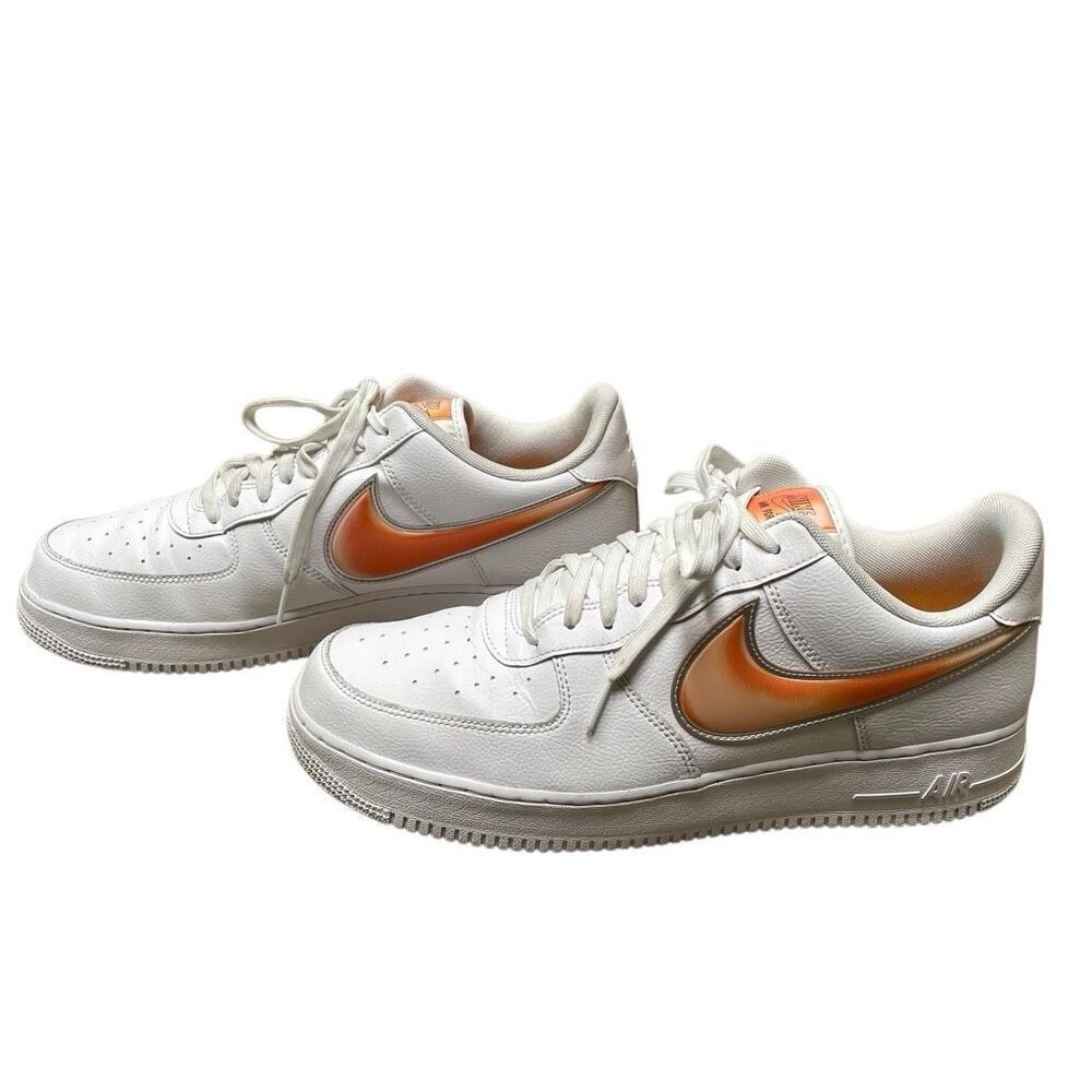 NIKE AIR‎ FORCE 1 '07 LV8 3 Low AO2441-102 Mens 13 white holo orange peel swoosh